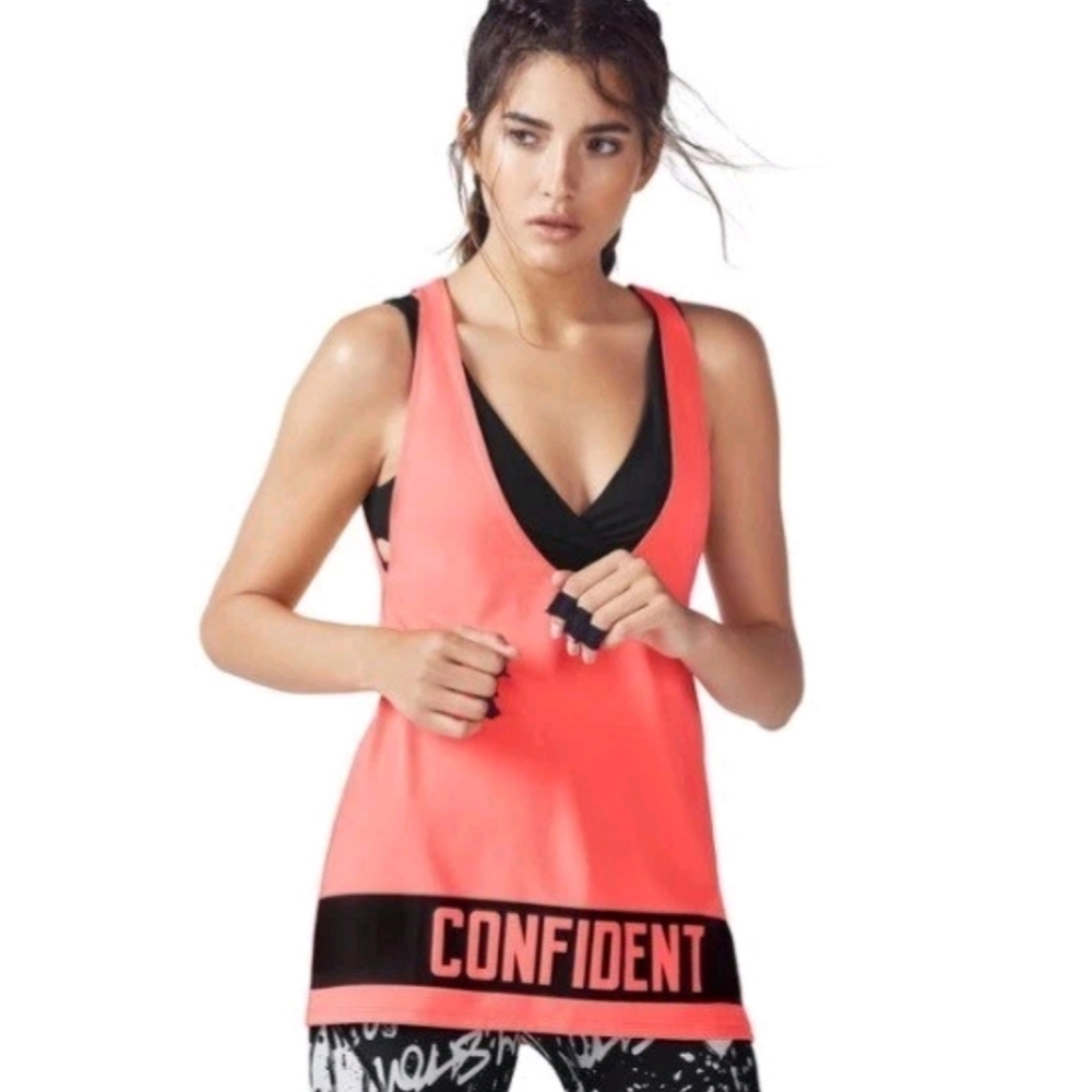 NWT Fabletics × Demi Lovato Camille "Confident" Pink Yoga Tank Top Cardio LG